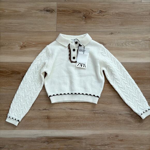 Zara Limited Edition Kid's Wool And Cashmere Blend Knit Polo Shirt